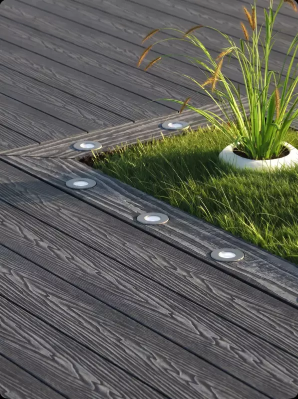 Пример террасы с Decking Urban, Жжёный кедр